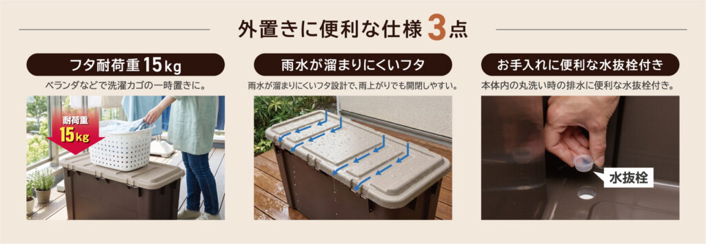 ホームボックススリム840_外置きに便利な仕様